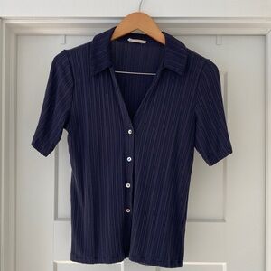 Madewell ribbed button up shirt